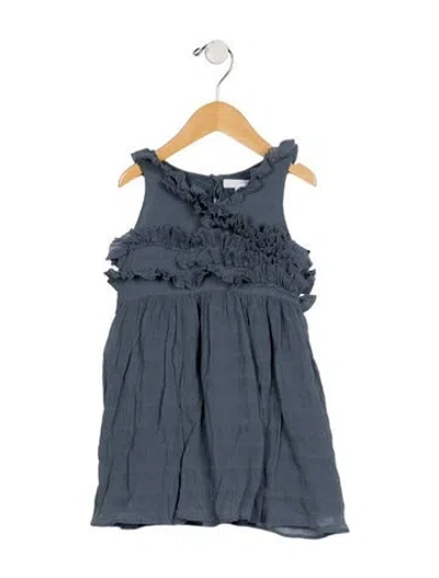Pre-owned Burberry Babies' Girls' Short Sleeve Dress In Blue