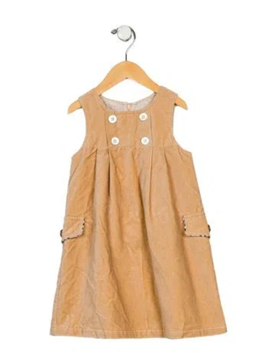 Pre-owned Burberry Babies' Girls' Short Sleeve Dress In Neutral
