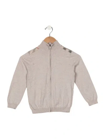 Pre-owned Burberry Kids' Girls Solid Jacket In Grey
