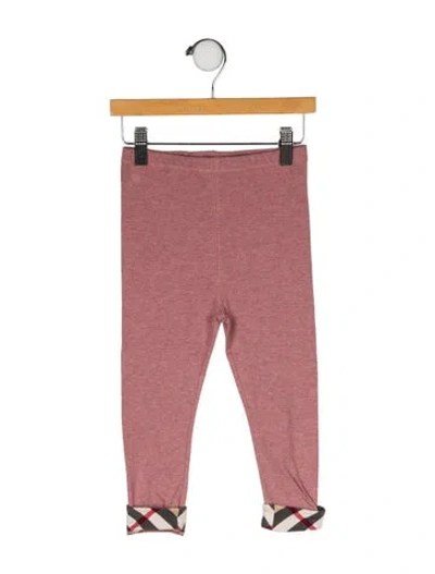 Pre-owned Burberry Babies' Girls' Solid Leggings W/tags In Pink