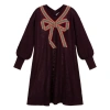 BURBERRY GIRLS TEEN RED KNITTED WOOL DRESS