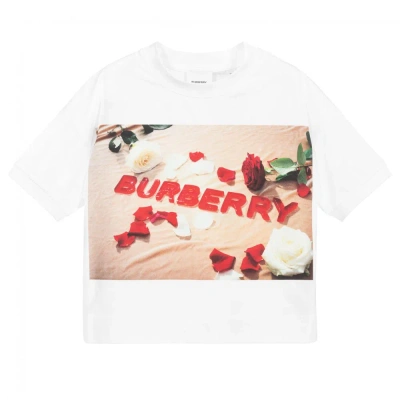 Burberry Girls Teen White Logo T-shirt