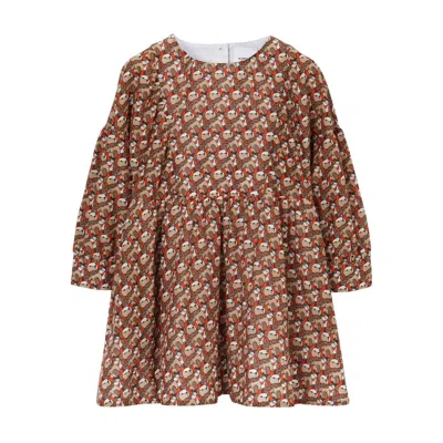 Burberry Kids'  Girls Thomas Bear-print Cotton Dress In Red