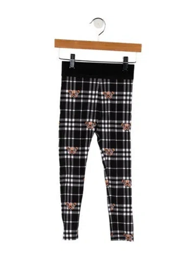 Pre-owned Burberry Babies' Girls' Thomas Bear Print Leggings In Black