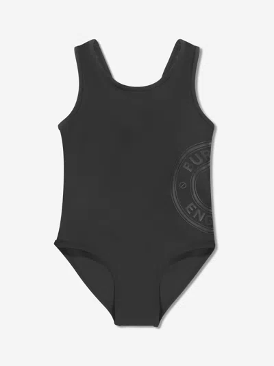 Burberry Kids' Girls Tirza Roundel Swimsuit In Black