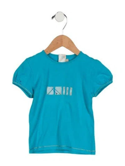 Pre-owned Burberry Babies' Girls' T-shirt In Blue