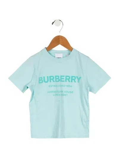 Pre-owned Burberry Babies' Girls' T-shirt In Blue