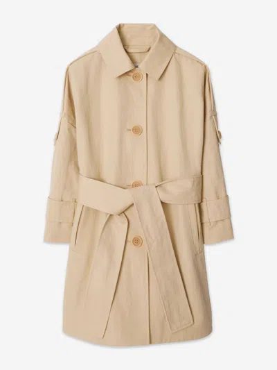 Burberry Kids' Single-breasted Car Coat In Beige