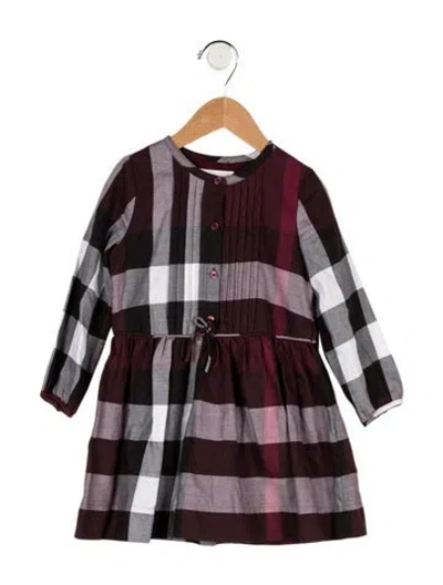 Pre-owned Burberry Babies' Girls' Vintage Check Dress In Purple