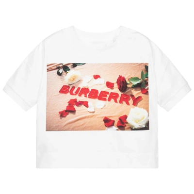 Burberry Kids' Girls White & Red Print T-shirt