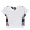 Burberry Girls White Deanne Checkerboard Peter Pan Collar Cotton T-shirt In White