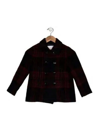Pre-owned Burberry Kids' Girls' Wool Coat In Red
