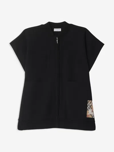 Burberry Girls Wool Ekd Cape In Black