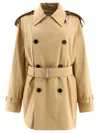 Burberry Beige Waterproof Trench Coat In Cotton Woman