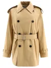 Burberry Beige Waterproof Trench Coat In Cotton Woman In Beige
