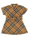 Burberry Girl's Giuletta Check-print Shirt Dress In Brown