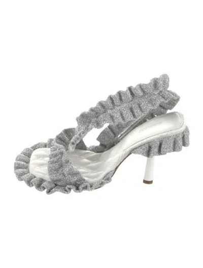 Pre-owned Burberry Glitter Accents Slingback Sandals