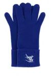 Burberry Electric Blue Cashmere Blend Gloves In Blue