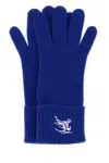 Burberry Electric Blue Cashmere Blend Gloves In Blue
