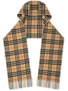 Burberry Giant Check Cashmere Hooded Scarf In Brown
