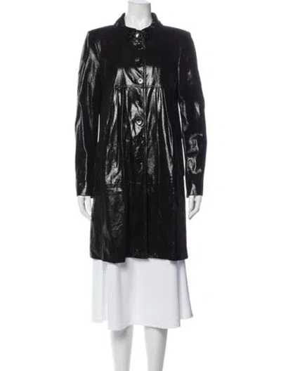 Pre-owned Burberry Goat Leather Coat In Black