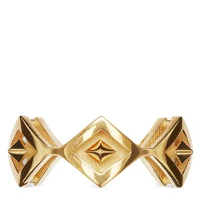Burberry Gold Hollow Geometric Ring