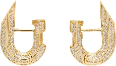 Burberry Gold Hollow Spike Pavé Earrings