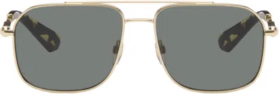Burberry Gold Metal Sunglasses In Multi