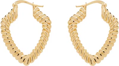 Burberry Gold Small Shield Twisted Hoop Earrings