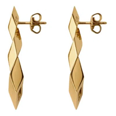 Burberry Gold-plated Hollow Drop Earrings In Purple