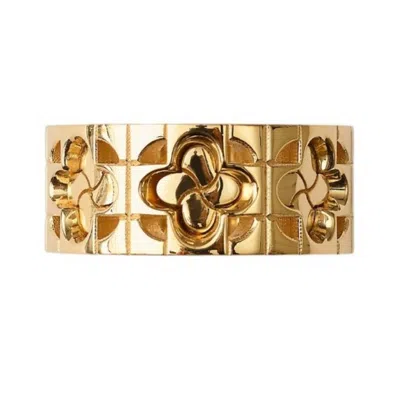 Burberry Gold-plated Rose Monogram Ring In Multi
