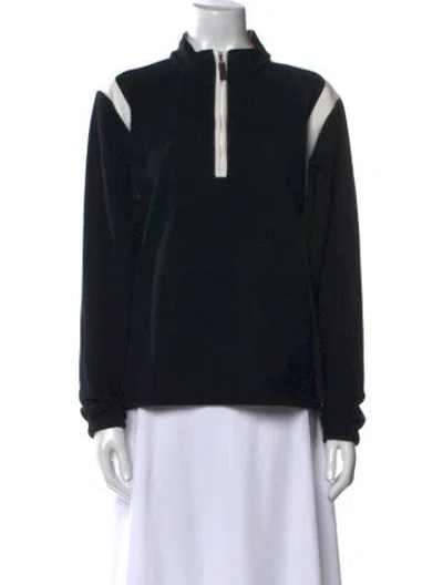 Pre-owned Burberry Golf Colorblock Pattern Mock Neck Sweatshirt In Black