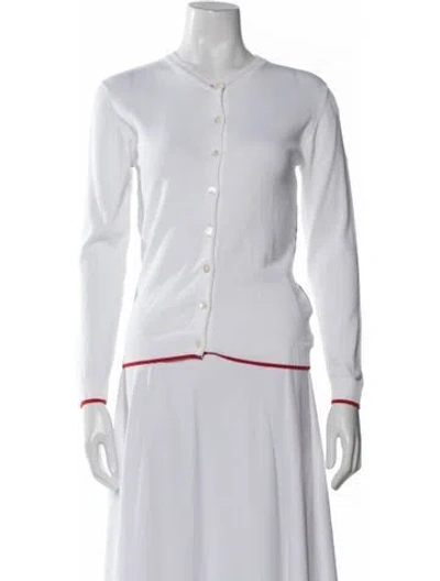 Pre-owned Burberry Golf Crew Neck Sweater In White