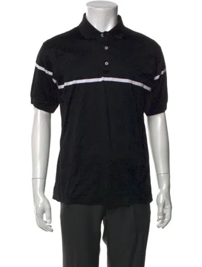 Pre-owned Burberry Golf House Check Pattern Collar Polo Shirt In Black