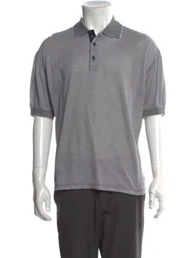 Pre-owned Burberry Golf House Check Pattern Crew Neck Polo Shirt In Blue