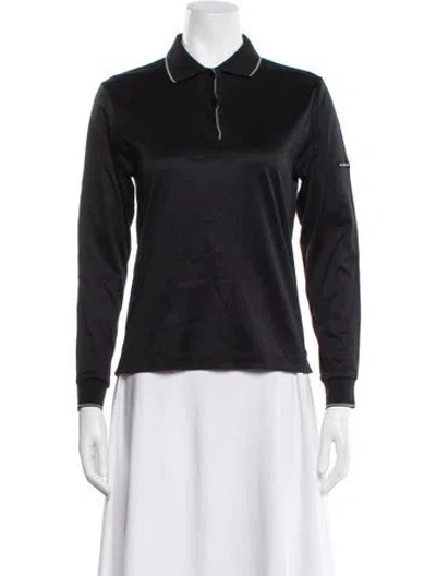 Pre-owned Burberry Golf Long Sleeve Polo In Blue