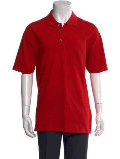 Pre-owned Burberry Golf Nova Check Pattern Collar Polo Shirt In Red