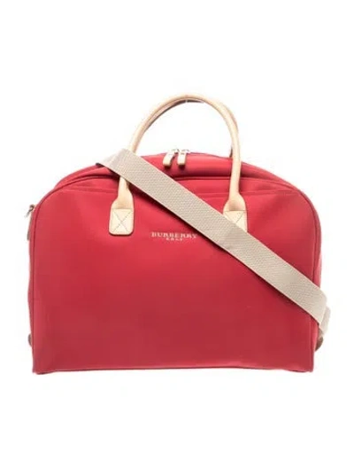 Pre-owned Burberry Golf Nylon Crossbody Bag In Red