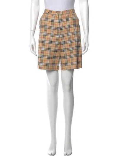 Pre-owned Burberry Golf Plaid Print Knee-length Shorts In Neutral