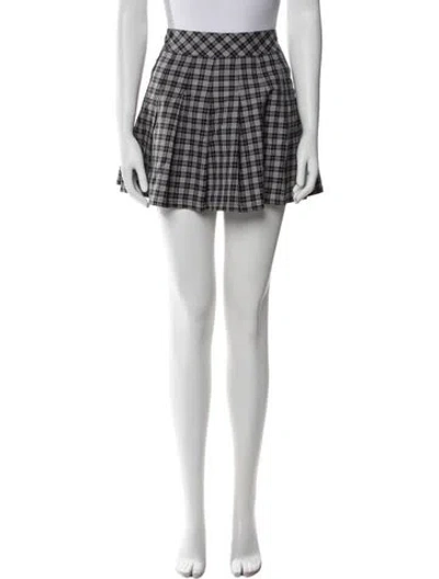 Pre-owned Burberry Golf Plaid Print Mini Skirt In Black