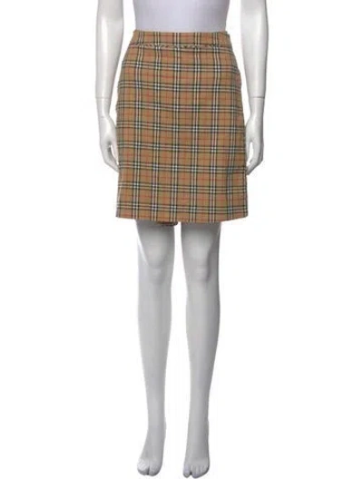 Pre-owned Burberry Golf Plaid Print Mini Skirt In Neutral