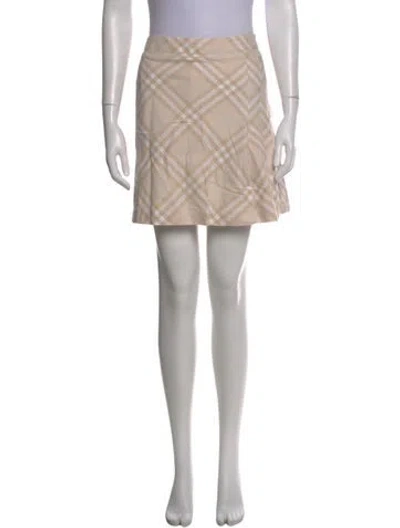 Pre-owned Burberry Golf Plaid Print Mini Skirt In Neutral