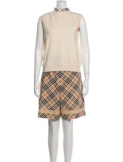 Pre-owned Burberry Golf Plaid Print Short Set In Multi