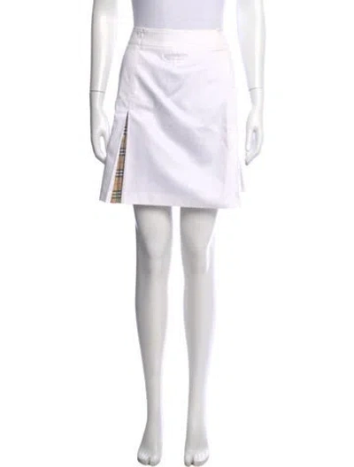 Pre-owned Burberry Golf Pleated Accents Mini Skirt In Neutral