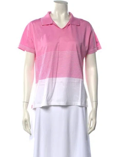 Pre-owned Burberry Golf Short Sleeve Polo In Pink