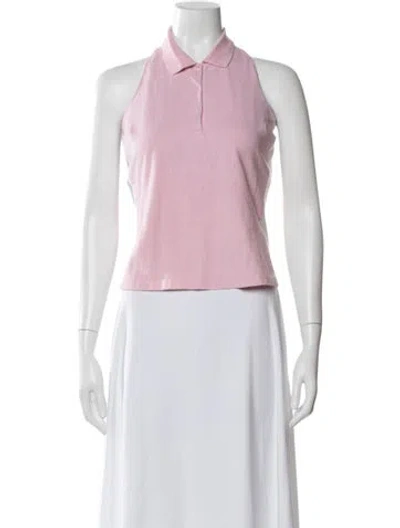 Pre-owned Burberry Golf Sleeveless Polo In Pink
