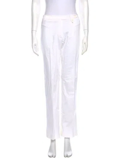 Pre-owned Burberry Golf Straight Leg Pants In White