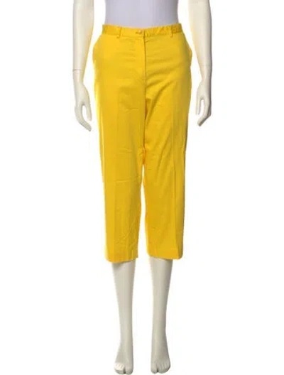 Pre-owned Burberry Golf Straight Leg Pants In Yellow