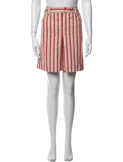 Pre-owned Burberry Golf Striped Mini Skirt In Neutral