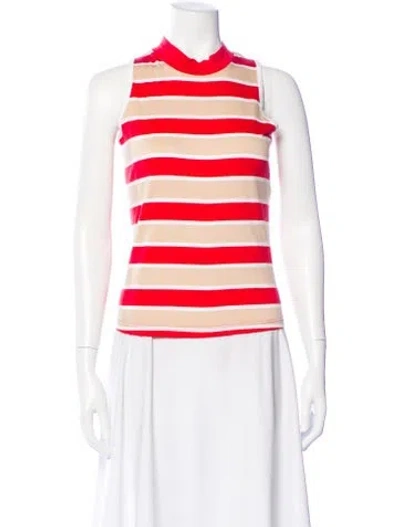 Pre-owned Burberry Golf Striped Mock Neck Top In Multi